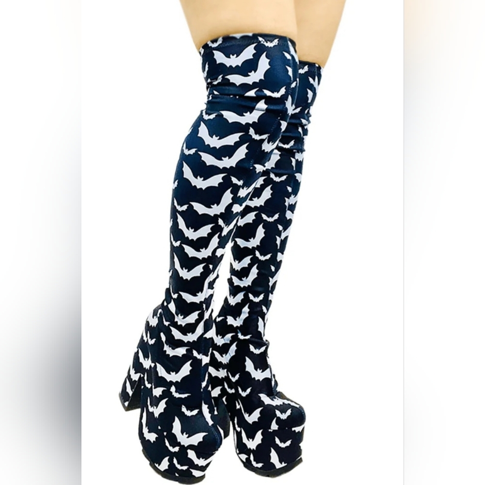 YRU Goth Bat Platform Boots